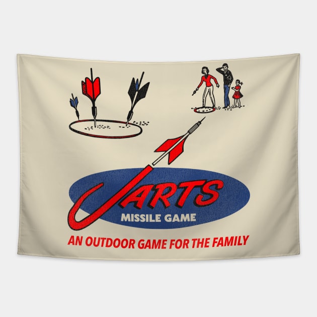 Defunct 60s Lawn Jarts Missile Game Tapestry by darklordpug