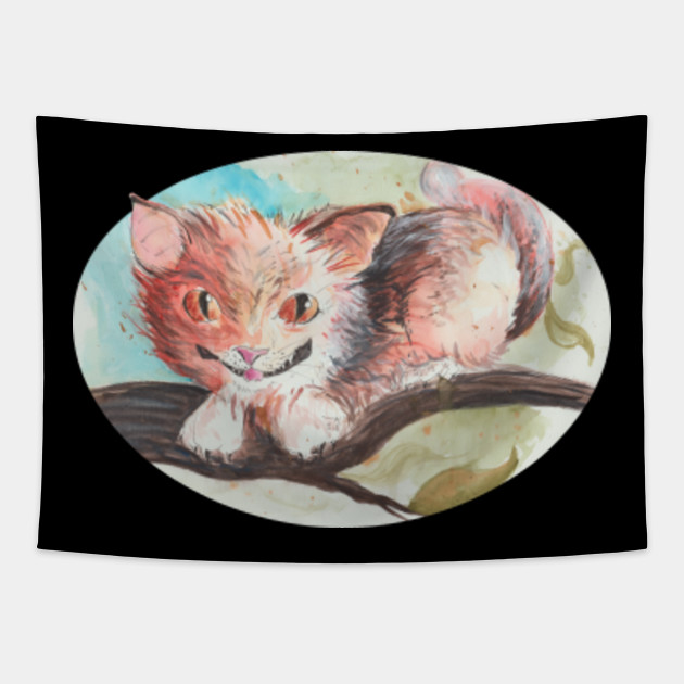 Cheshire Cat Painting Alices Adventures In Wonderland Tapestry