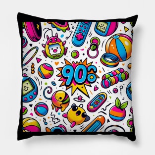 Retro 90s Vibe - Vintage Style Fashion Tee Pillow