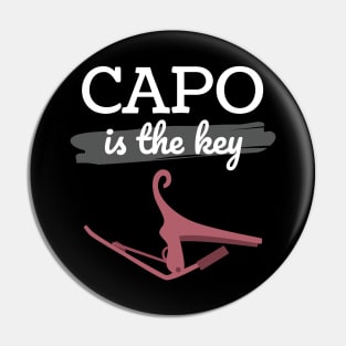 Capo is the Key Rose Gold Capo Dark Theme Pin