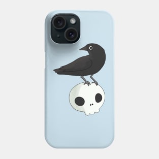 crow and skull illustration Phone Case