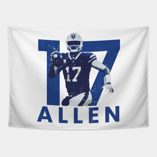 josh allen 17 Tapestry by Thermul Bidean