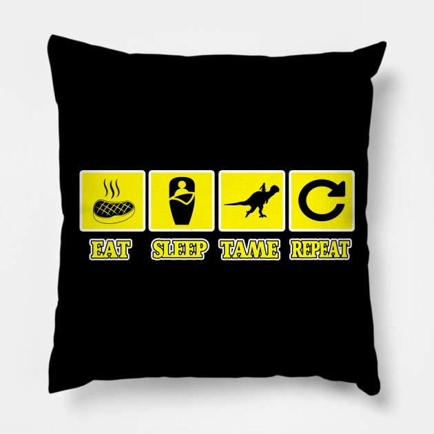 Ark Survival Evolved - EAT SLEEP TAME REPEAT Pillow by chrisioa