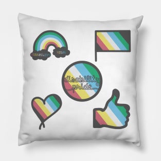 Disability pride flag pack Pillow