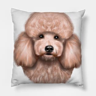 Cute Poodle Drawing Pillow