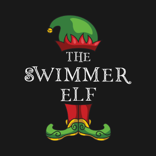 The Swimmer Elf Matching Family Christmas Pajama T-Shirt