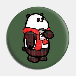 Plaid Panda Pin