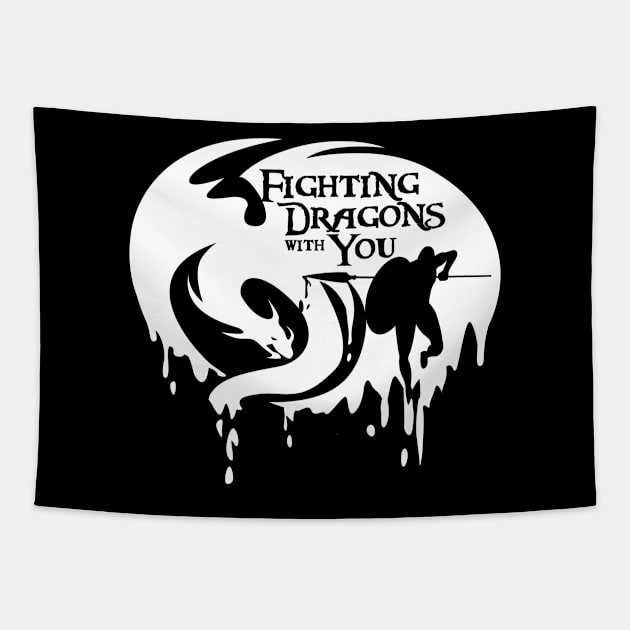 Fighting Dragons with You Tapestry by andantino