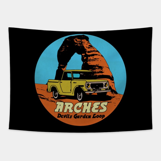 Vintage Arches Park Utah Tapestry by Kujo Vintage