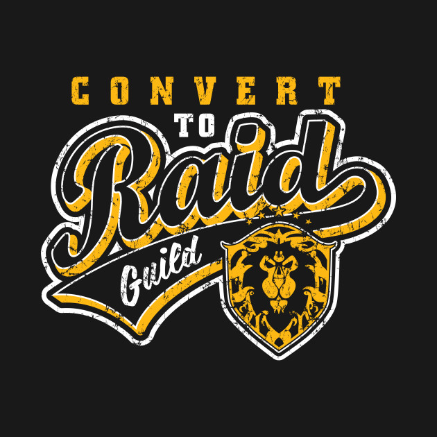 Disover Convert to Raid Guild - Vintage (distressed) - Ctrguild - T-Shirt