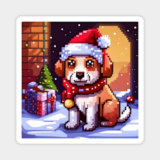 Pixel X-mas Beagle Magnet