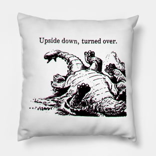 Upside down, turned over. Ankylosaurus Scolosaurus vintage Pillow