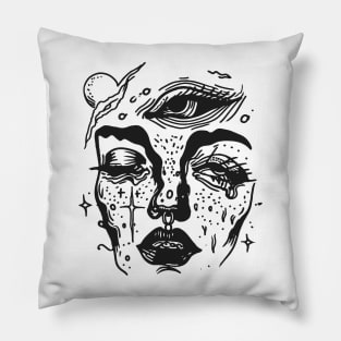 Abstract art of a girl's face Pillow