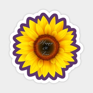 Happy and free sunflower Magnet