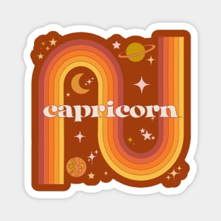 Capricorn Warm Rainbow - 70s Capricorn Zodiac Magnet