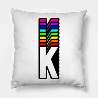 Rainbow Letter, K Pillow