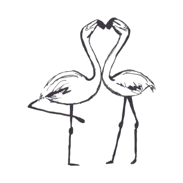 Flamingo Kiss Love Design by drknice