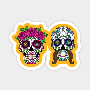 Couple Sugar Skulls Magnet