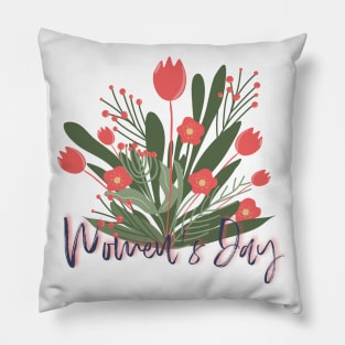 female empowerment women's day bunch of flowers Pillow