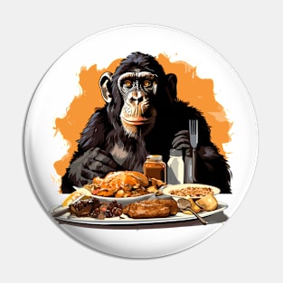 Happy Thanksgiving Monkey Pin