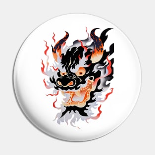 Smoking Traditional Oni Mask Pin