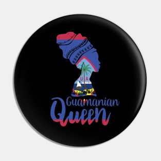 Guamanian Queen Guam Flag Afro Roots Pin