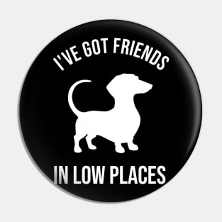 Dachshund, I've Got Friends In Low Places Pin