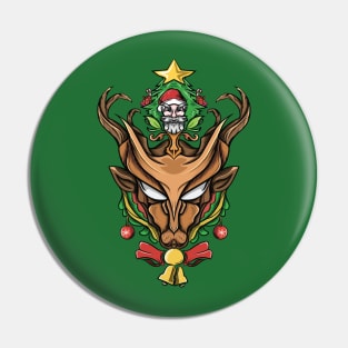 Santa Claus and reindeer Pin