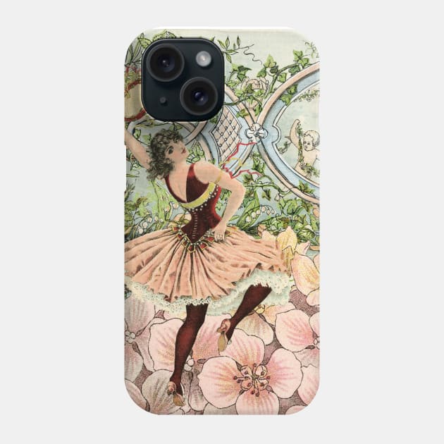 Vintage Dancing Gypsy Girl and Flowers Phone Case by TNMGRAPHICS