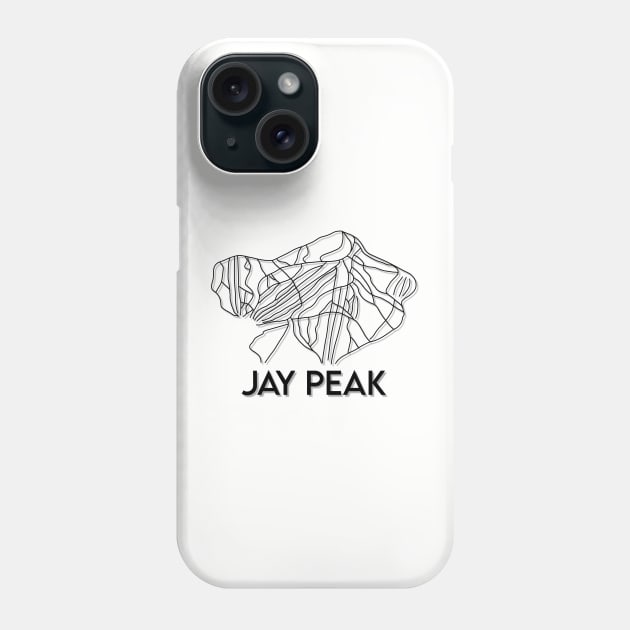 Jay Peak VT Trail Map | Jay Peak Ski Resort Trails Phone Case by emilystp23