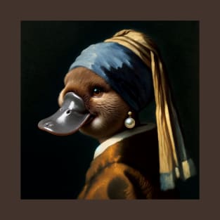 Wildlife Conservation - Pearl Earring Platypus Meme T-Shirt