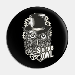 Superb Owl Steampunk Top hat Pin