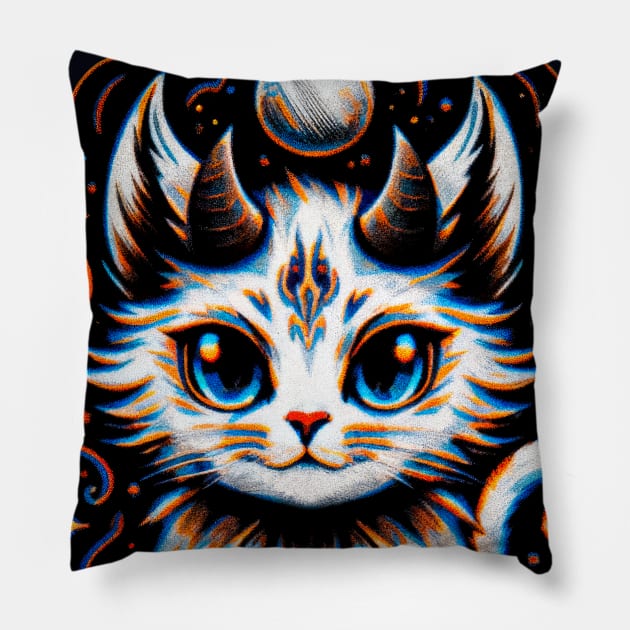 Mystic Moonlit Cat Pillow by Helgar