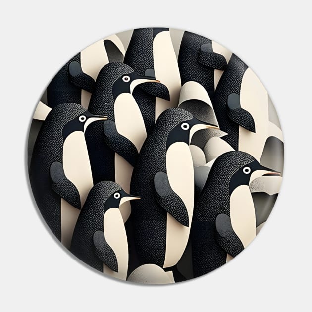 The March of the Penguins - Inuit Art Pin by Mistywisp