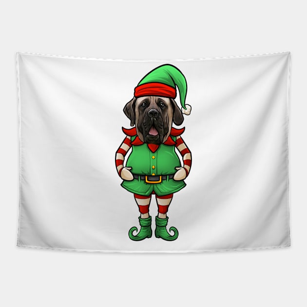 English Mastiff Christmas Elf Tapestry by whyitsme