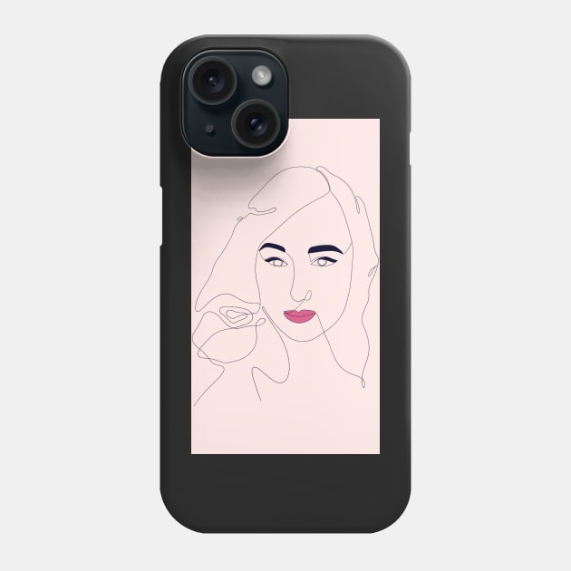 Line Art Lady Phone Case by designr-shop