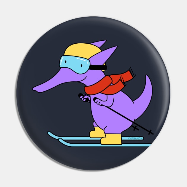 Skier Pin by Made by Chanamon