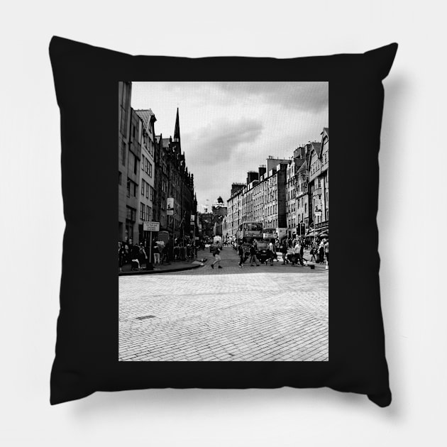 Castle Approach, Edinburgh Pillow by robsteadman