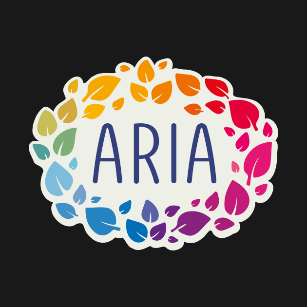 Aria  name with colorful leaves by WildMeART