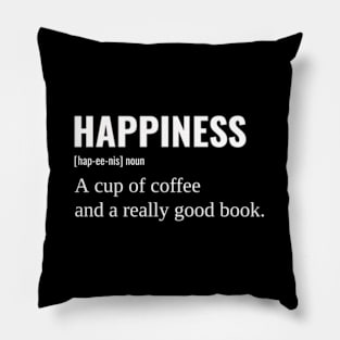 Hapess Noun With Coffee And Book Pillow