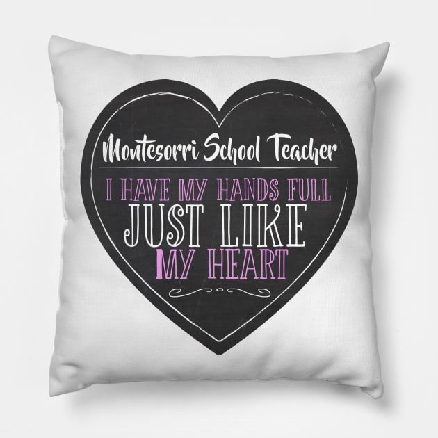 Montessori School Teacher Pillow by blastofftees