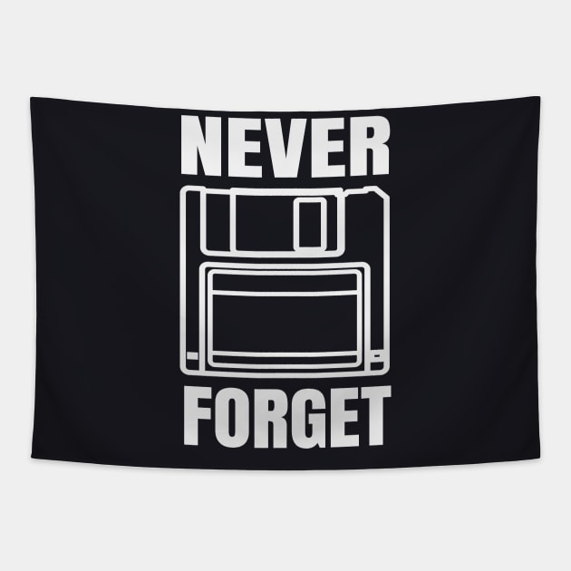 Never Forget Floppy Disk Tapestry by Foxxy Merch