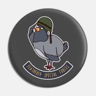 Cute pigeon in helmet Pin