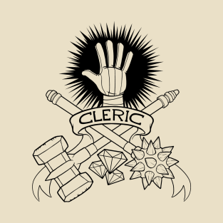 Cleric Class - Black Design T-Shirt