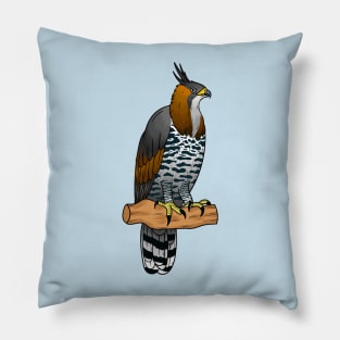 Ornate hawk eagle bird cartoon illustration Pillow