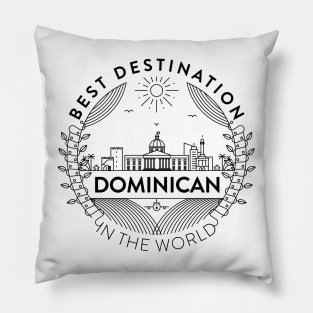 Dominican Minimal Badge Design Pillow