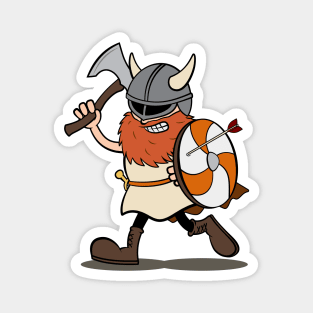 Viking Berserker Cartoon (Player 8 / orange) Magnet