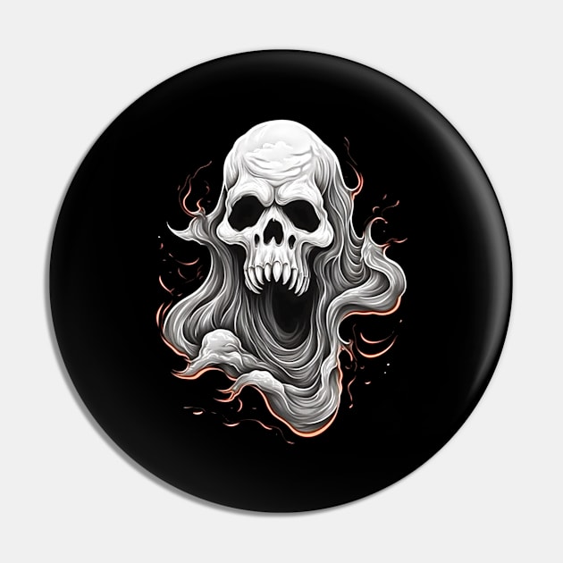 Eerie Halloween Ghoul Art - Spooky Season Delight Pin by Captain Peter Designs