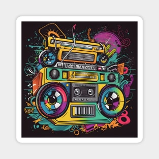 Ghetto Blaster Boom Box 80s Hip-Hop Stereo Magnet