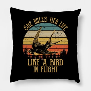 Stevie Nicks "She Rules Her Life Like A Bird In Flight" Pillow